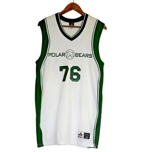 Alleson Athletic Basketball Jersey Mens M White Green Polar Bears 76